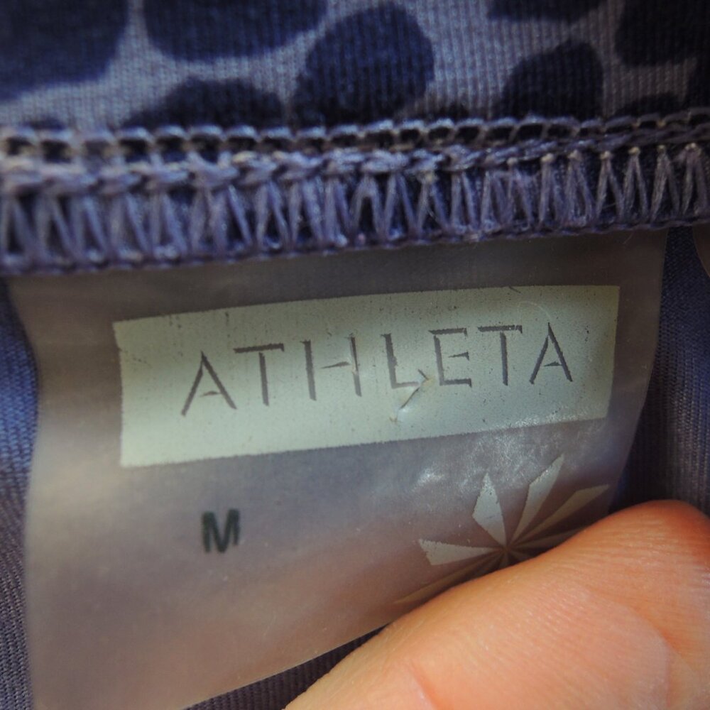 Athleta Purple Floral Faux Wrap Ruched Athletic Dress M - Picture 8 of 9